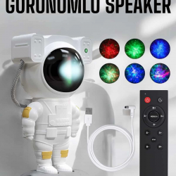 Mey İthalat® Astronot Görünümlü Projeksiyon Speaker Taşınabilir
