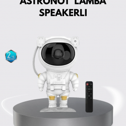 Mey İthalat® Astronot Şekilli Galaxy Projeksiyon Lambası Nebula Efektli Dekoratif Lamba