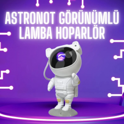 Mey İthalat® Astronot Şeklinde Bluetooth Hoparlör Gökyüzü Kumandalı Aydınlatma Lamba