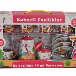 Mey İthalat® ATF-996-7A-10A 14 PARÇA DESENLİ METAL ÇAY SET