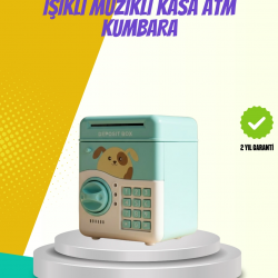 Mey İthalat® ATM Görünümlü Su Yeşili Otomatik Para Çeken Şifreli Kumbara
