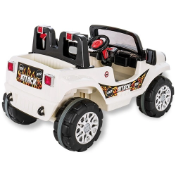 Mey İthalat®  Attack Çift Kişilik Uzaktan Kumandalı Akülü Araba 12 Volt 05-272 Beyaz
