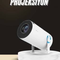 Mey İthalat® Ayaklı Projeksiyon Taşınabilir Mini Projektör Sinema Projektörü Android