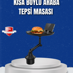 Mey İthalat® Ayarlanabilir Araç İçi Bardaklık Tepsisi 9 İnç Geniş Alan ve Telefon Standlı