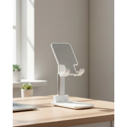 Mey İthalat® Ayarlanabilir Ergonomik Katlanabilir Masaüstü Telefon Tutucu Beyaz