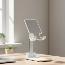 Mey İthalat® Ayarlanabilir Ergonomik Katlanabilir Masaüstü Telefon Tutucu Beyaz