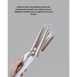 Mey İthalat® Ayarlanabilir Isılı Bukle Saç Maşası