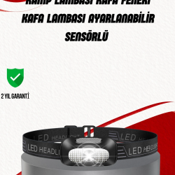 Mey İthalat® Ayarlanabilir Kafa Lambası Type-C Şarjlı Kompakt Kamp Lambası