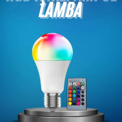 Mey İthalat® Ayarlanabilir Parlaklık RGB Led Ampul Beyaz Lamba Ve Renkli Ampul