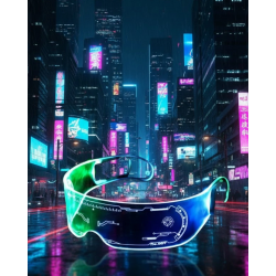 Mey İthalat® Aydınlatmalı LED Parti Gözlüğü Çok Renkli Modlu Cyberpunk Tasarım