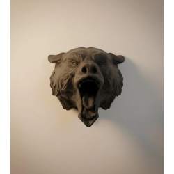 Mey İthalat® Ayı Tasarım Siyah 3D Duvar Heykeli