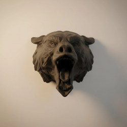 Mey İthalat® Ayı Tasarım Siyah 3D Duvar Heykeli