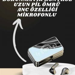 Mey İthalat® Aynalı Bluetooth Kulaklık ve 7 Kordonlu Akıllı Saat Dijital Göstergeli Uzun Pil Ömrü