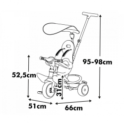 Mey İthalat® Baby Driver Pembe Üç Tekerlekli Bisiklet