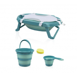 Mey İthalat®  Katlanır Banyo 5'Li Küvet Seti 596 Turkuaz