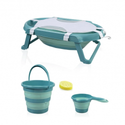 Mey İthalat®  Katlanır Banyo 5'Li Küvet Seti 596 Turkuaz