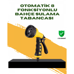 Mey İthalat® Bahçe Sulama Tabancası Hortum Ucu 8 Fonksiyonlu Ayarlanabilir