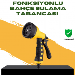 Mey İthalat® Bahçe Sulama Tabancası Hortum Ucu 8 Fonksiyonlu Ayarlanabilir