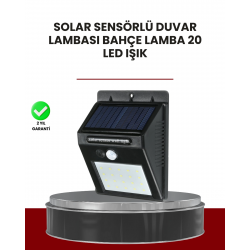 Mey İthalat® Bahçe ve Dış Mekanlar İçin Güneş Enerjili 20 LED Hareket Sensörlü Lamba