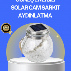 Mey İthalat® Bahçe ve Teras İçin Solar Cam Sarkıt LED Aydınlatma
