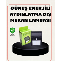 Mey İthalat® Bahçe ve Veranda İçin Güneş Paneli ile Otomatik Şarj Olan LED Duvar Lambası