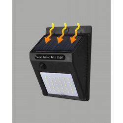 Mey İthalat® Bahçe ve Veranda İçin Güneş Paneli ile Otomatik Şarj Olan LED Duvar Lambası