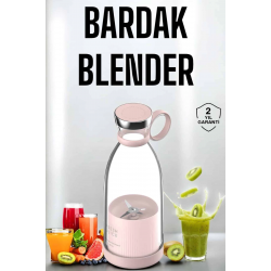 Mey İthalat® Bardak Blender Smoothie Meyve Sıkacağı Şarjlı Cam Taşınabilir