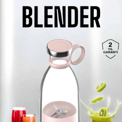 Mey İthalat® Bardak Blender Smoothie Meyve Sıkacağı Şarjlı Cam Taşınabilir