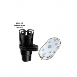 Mey İthalat® Bardak Tutucu ve Manyetik LED Ambiyans Işığı 2’li Set