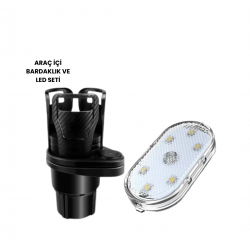 Mey İthalat® Bardak Tutucu ve Manyetik LED Ambiyans Işığı 2’li Set