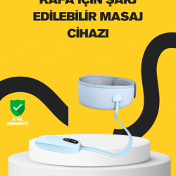 Mey İthalat® Baş ve Şakak Masaj Aleti Isı Destekli Derin Rahatlama
