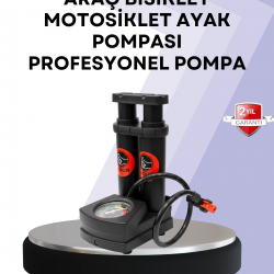 Mey İthalat® Basınç Saatli Ayak Pompası Bisiklet ve Araç Uyumlu