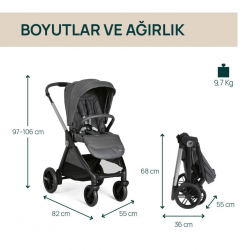 Mey İthalat®   Bellagio Bebek Arabası Black Satin