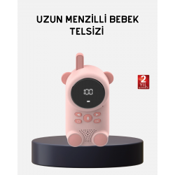 Mey İthalat® Bebek Telsizi LCD Ekran VOX İki Yönlü İletişim USB Şarj Hafif