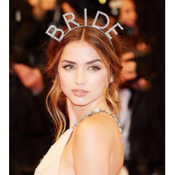 Mey İthalat® Bekarlığa Veda Mega Boy Kristal Taşlı Gümüş Bride Taç Gelin Tacı 20X21 cm