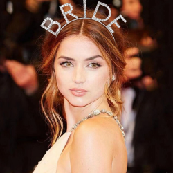 Mey İthalat® Bekarlığa Veda Mega Boy Kristal Taşlı Gümüş Bride Taç Gelin Tacı 20X21 cm