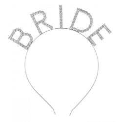 Mey İthalat® Bekarlığa Veda Mega Boy Kristal Taşlı Gümüş Bride Taç Gelin Tacı 20X21 cm