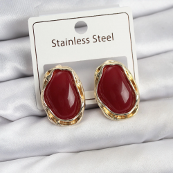 Mey İthalat® Beyaz Damla Model Pirinç Vintage Kadın Küpe