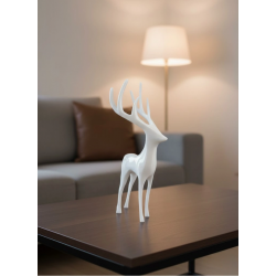 Mey İthalat® Beyaz Dekoratif Geyik Figürü Şık Ev Aksesuarı