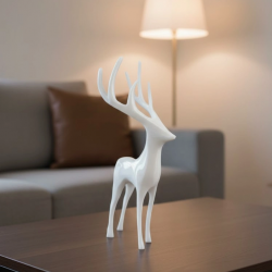 Mey İthalat® Beyaz Dekoratif Geyik Figürü Şık Ev Aksesuarı