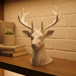 Mey İthalat® Beyaz Geyik Biblo 23 cm Dekoratif Modern Tasarım