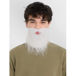 Mey İthalat® Beyaz Kırçıllı Arkadan Lastikli Beyaz Takma Sakal Yetişkin Çocuk Uyumlu