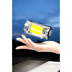 Mey İthalat® Beyaz Led Işık Sensörlü Kafa Lambası Lityum Batarya Led El Fenerli Şarjlı