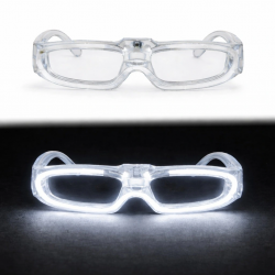 Mey İthalat® Beyaz LED Işıklı Parti Gözlüğü 3 Modlu – Gece Eğlence Gözlüğü