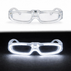 Mey İthalat® Beyaz LED Işıklı Parti Gözlüğü 3 Modlu – Glow & Gece Eğlence Gözlüğü