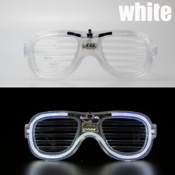 Mey İthalat® Beyaz Led Işıklı Parti Gözlüğü - Neon Glow Şerit Gözlük 3 Modlu