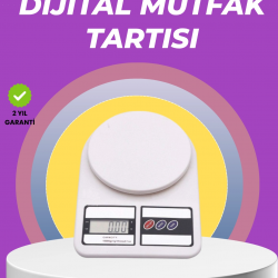 Mey İthalat® Beyaz Plastik Dijital Mutfak Tartısı – 24x16.8x1.5cm