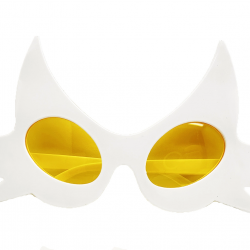 Mey İthalat® Beyaz Renk Bıyık Tasarımlı Kedi Parti Gözlüğü 19x11 cm