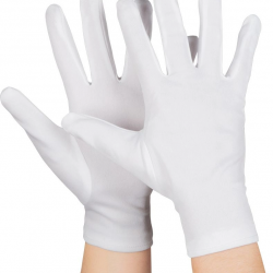 Mey İthalat® Beyaz Renk Çocuk Boy Likralı Pandomim Eldiveni