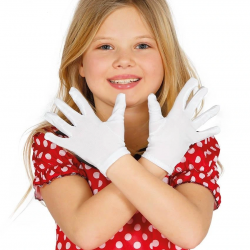 Mey İthalat® Beyaz Renk Çocuk Boy Likralı Pandomim Eldiveni